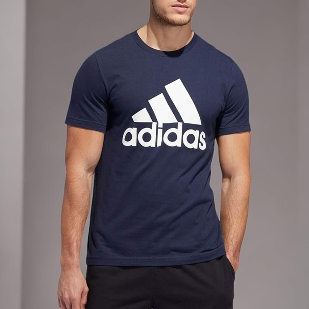 Adidas Men's Navy Blue T-Shirt
